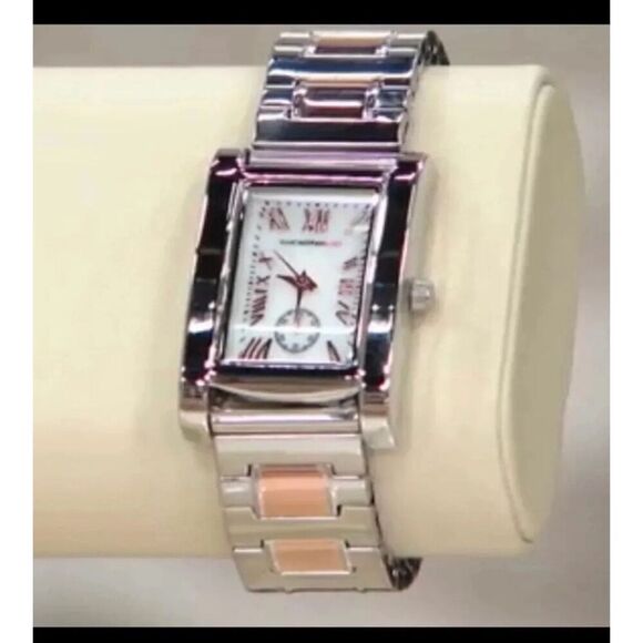 BNIB~Ladies' Isaac Mizrahi Live Two Tone Expansion Watch~Boxed - Picture 8 of 9